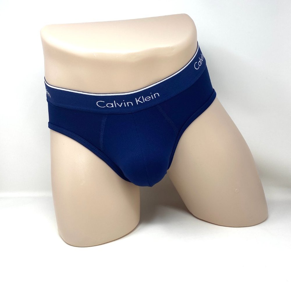 Calvin Klein 4 Pack Mans Underwear Microfiber Red Blue Gray Hip Brief NP23460907 - Picture 6 of 9